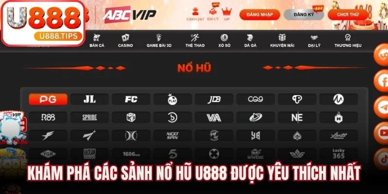 Khám phá các sảnh nổ hũ U888 được yêu thích nhất